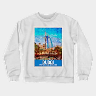 Travel Art Dubai United Arab Emirates Crewneck Sweatshirt